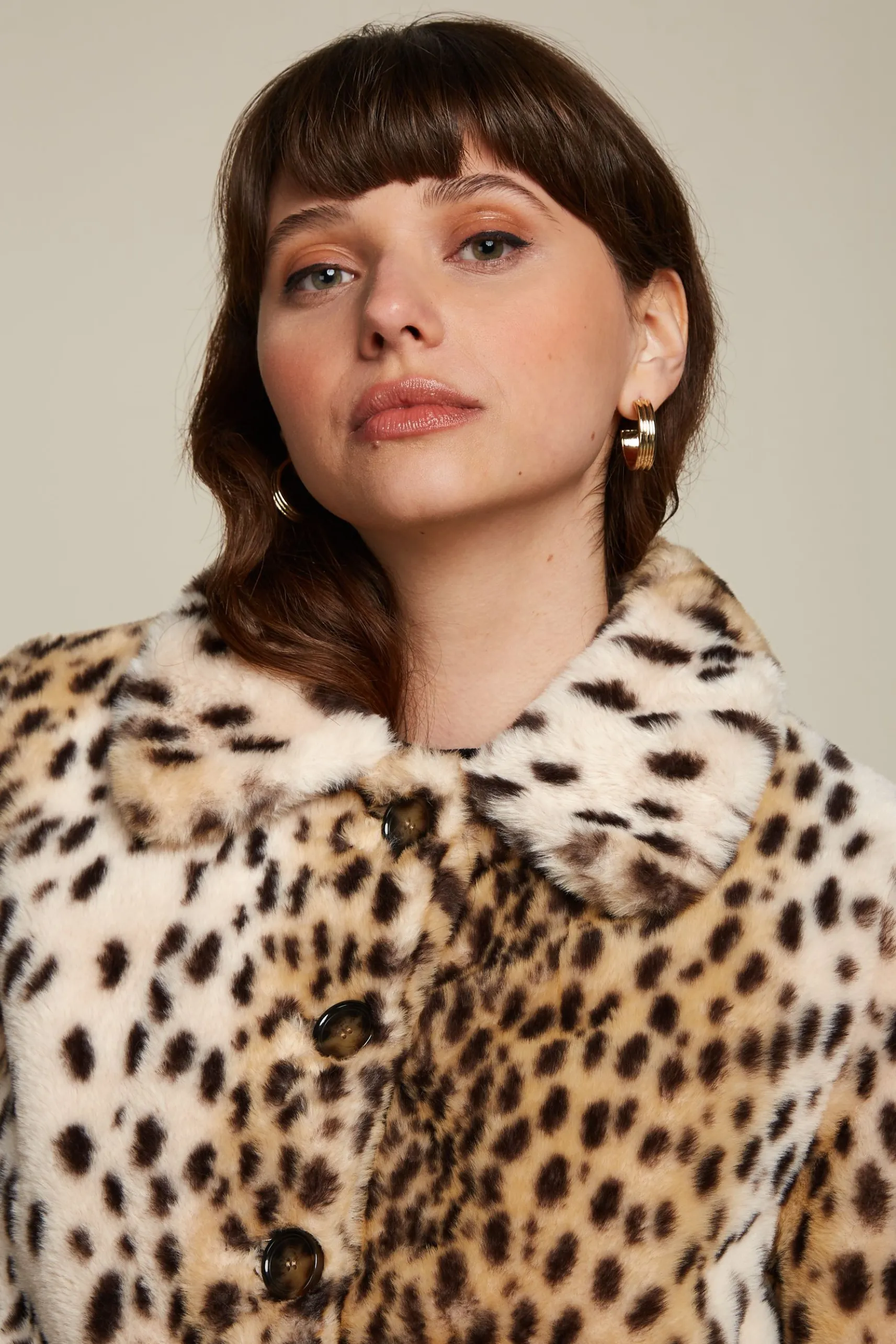 Anais Coat Cheetah Fur