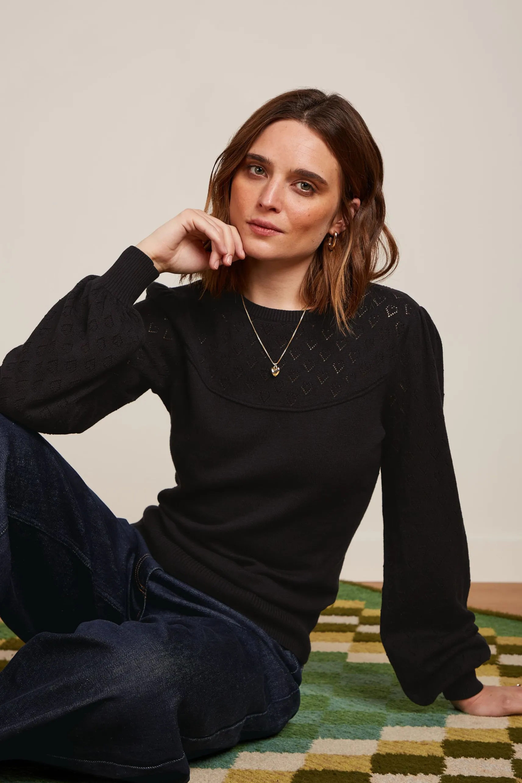 Bell Yoke Top Heart Ajour