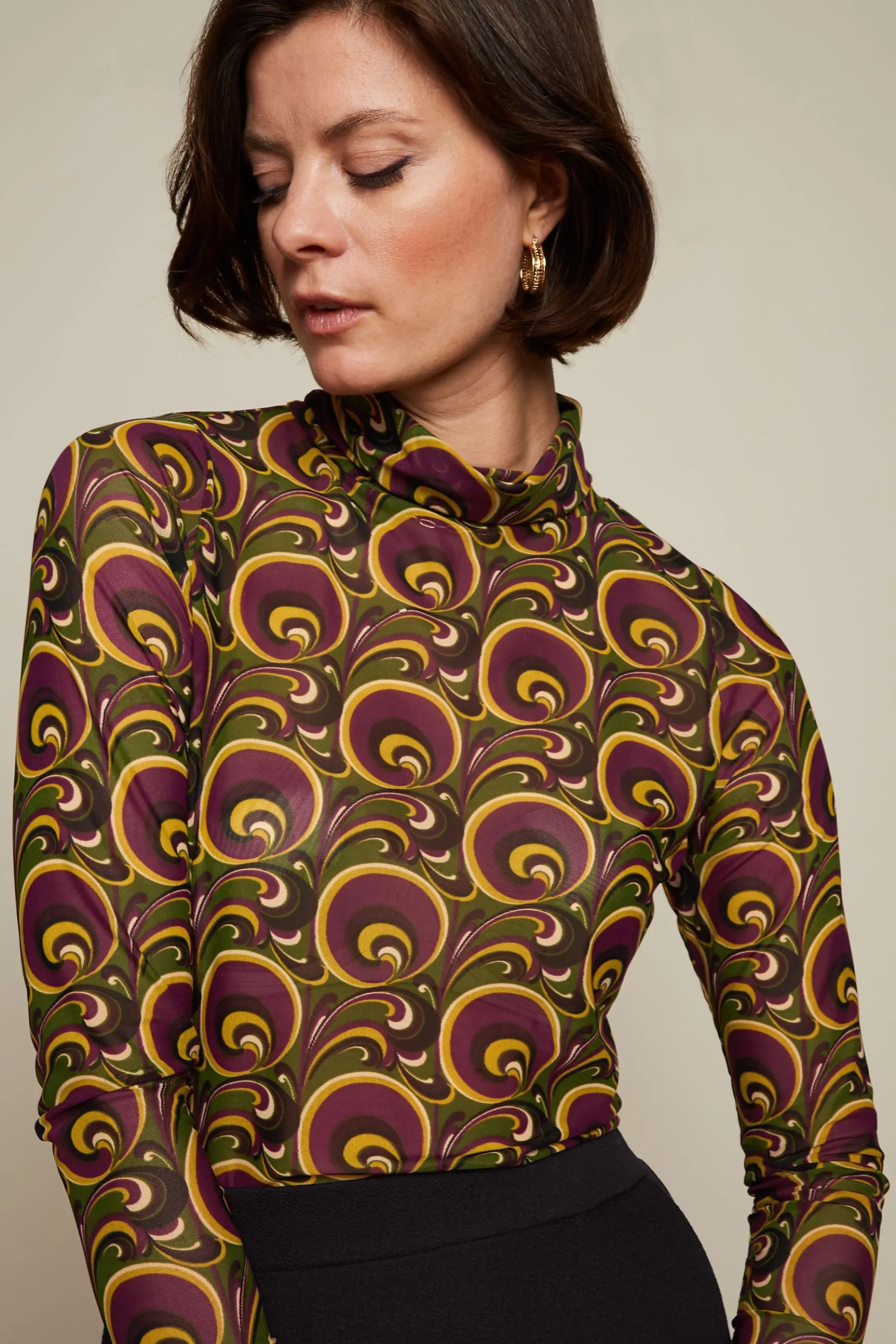 Betsy Rollneck Top Patchouli