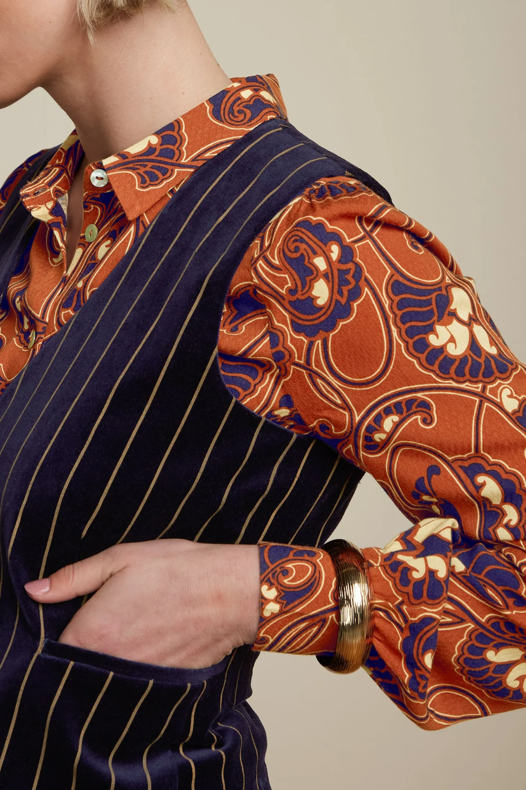 Bianca Gilet Pinstripe