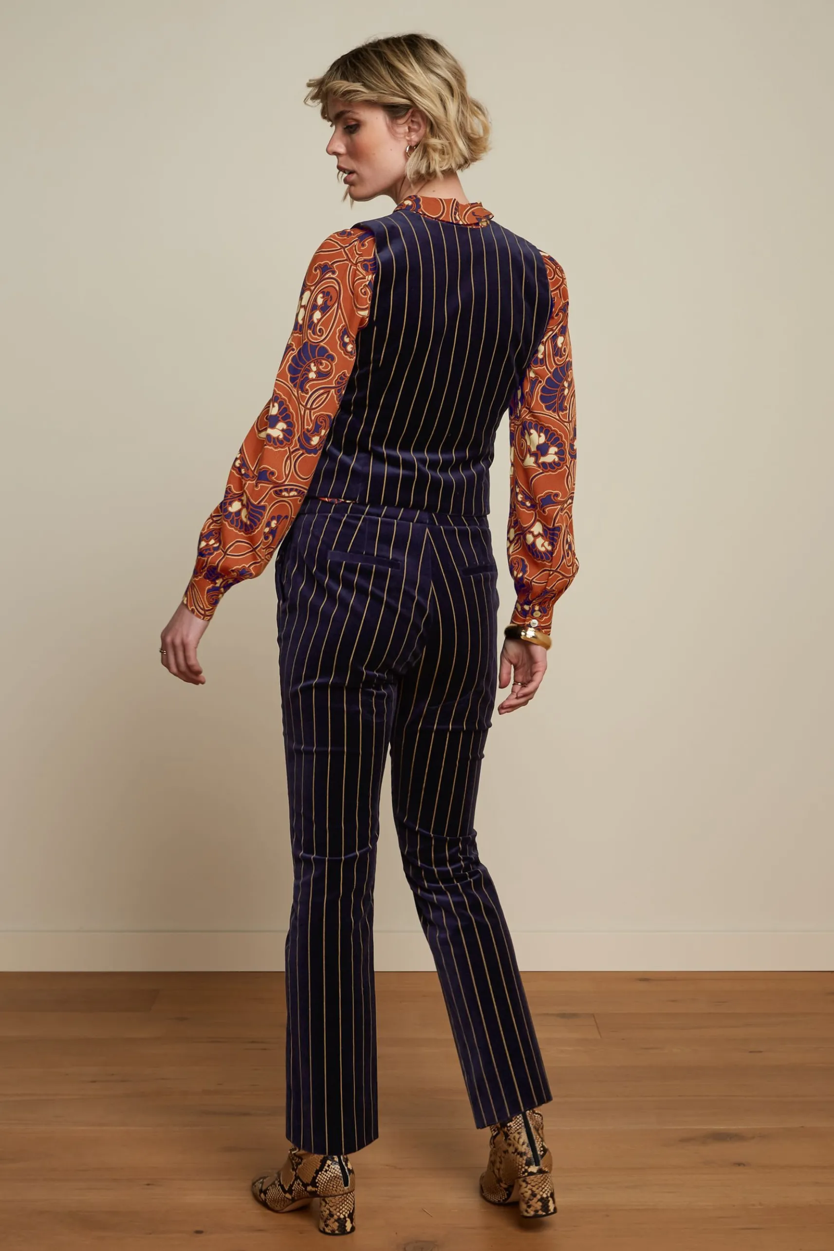 Bianca Gilet Pinstripe