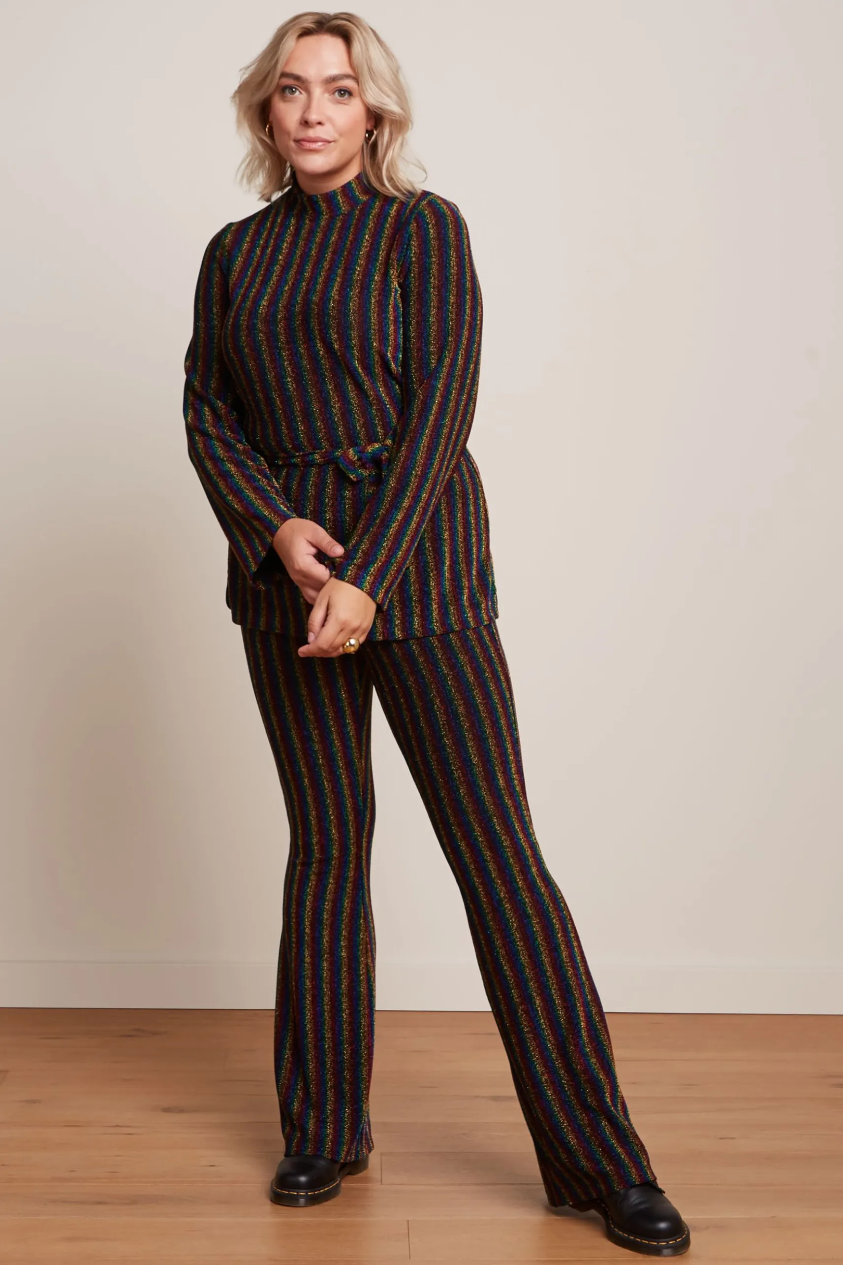 Border Flared Pants Alma Lurex