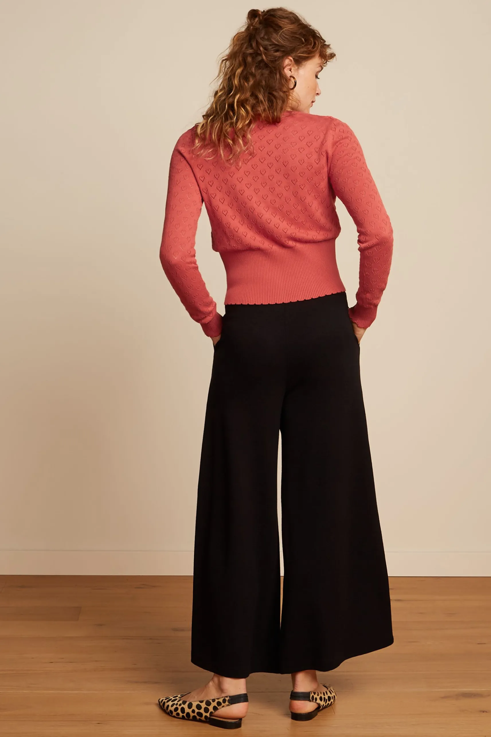 Border Palazzo Cropped Pants Milano Crepe