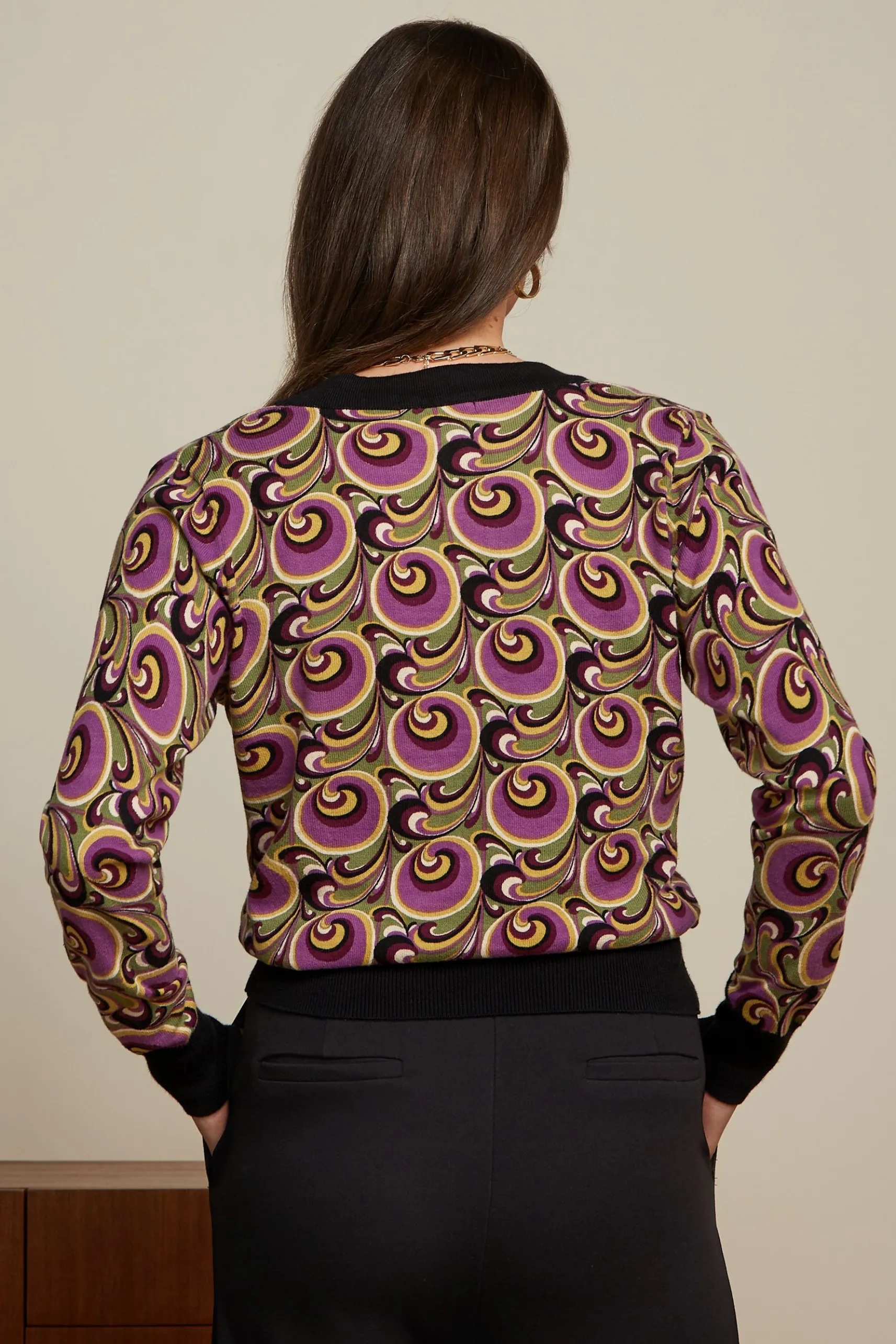 Cardi Deep V Patchouli