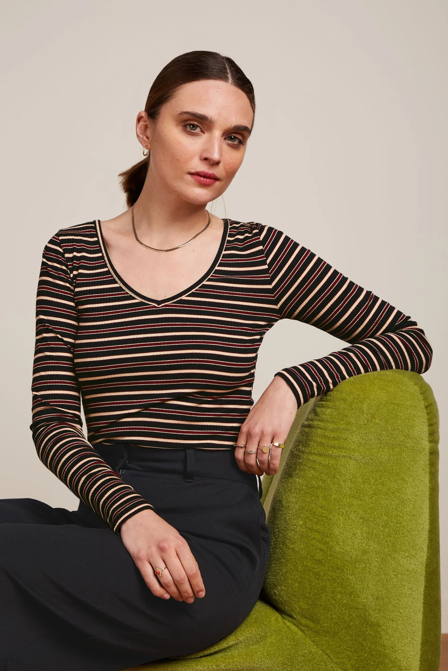 Carice V Top Pimm Stripe