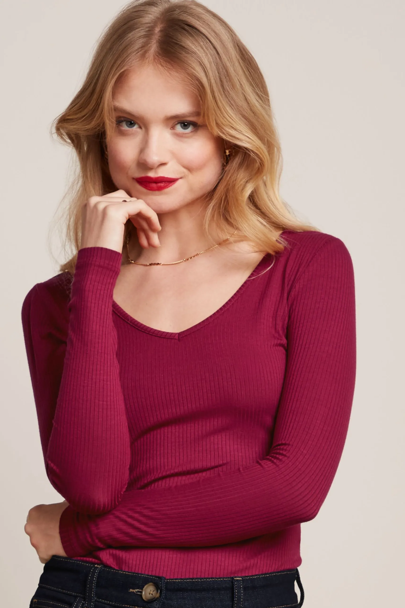 Carice V Top Uni Rib