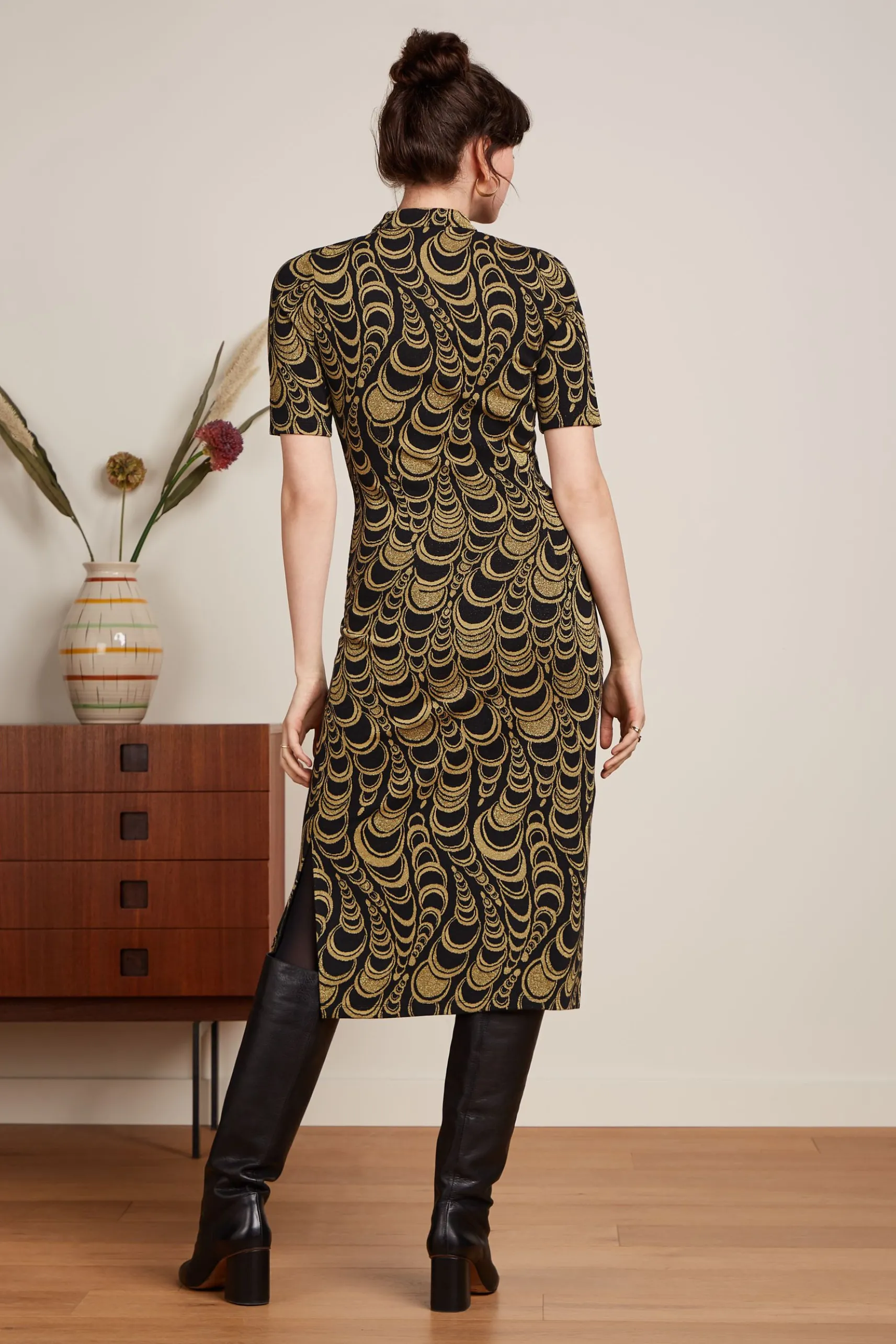Chinese Midi Dress Bobbin Jacquard