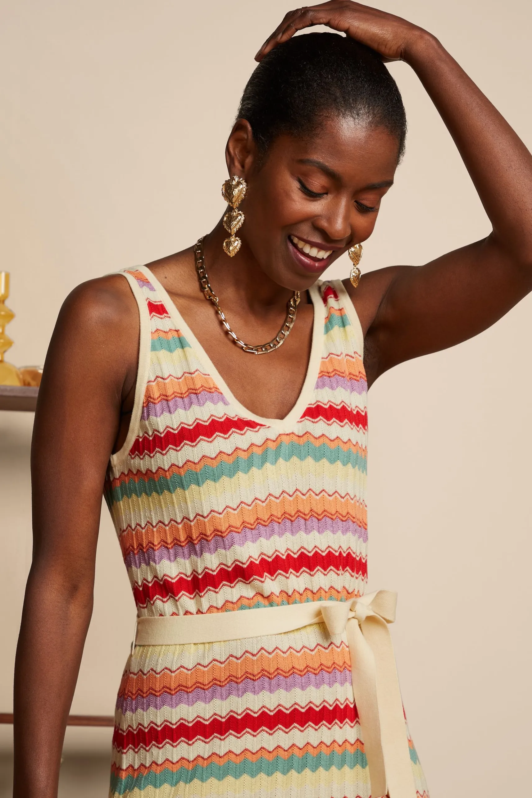 Deep V Knit Dress Hadley