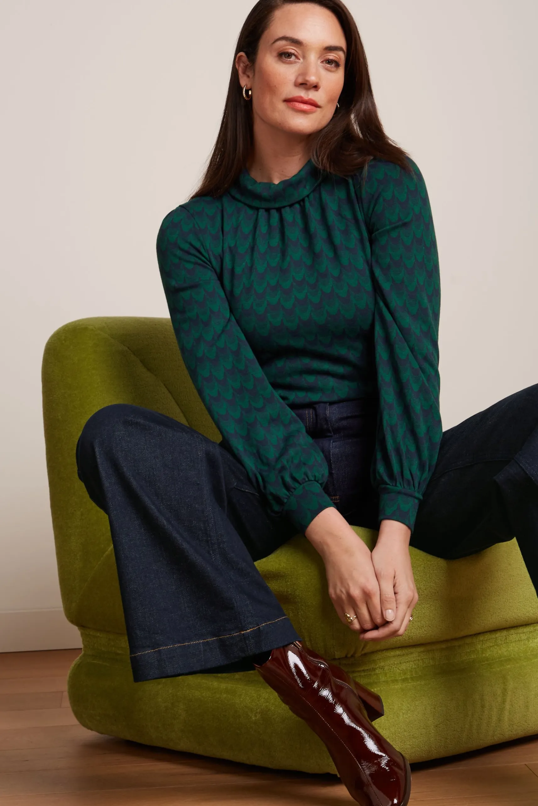 Dita Top Bell Sleeve Duffy Jacquard