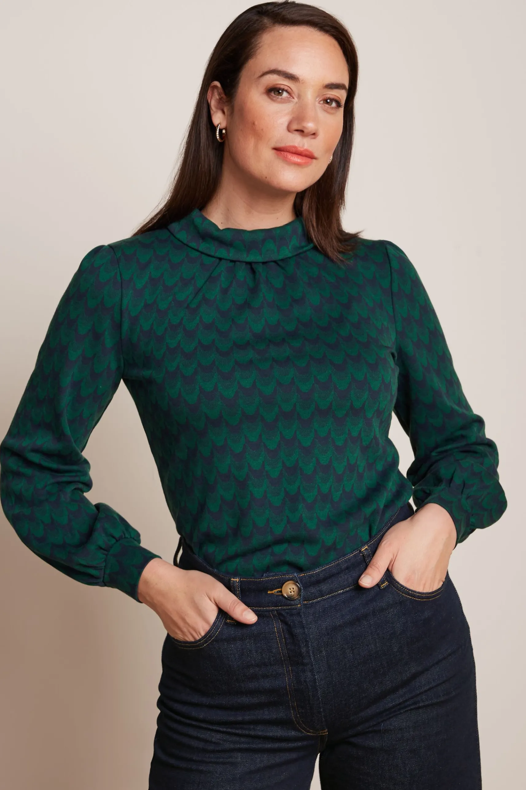 Dita Top Bell Sleeve Duffy Jacquard