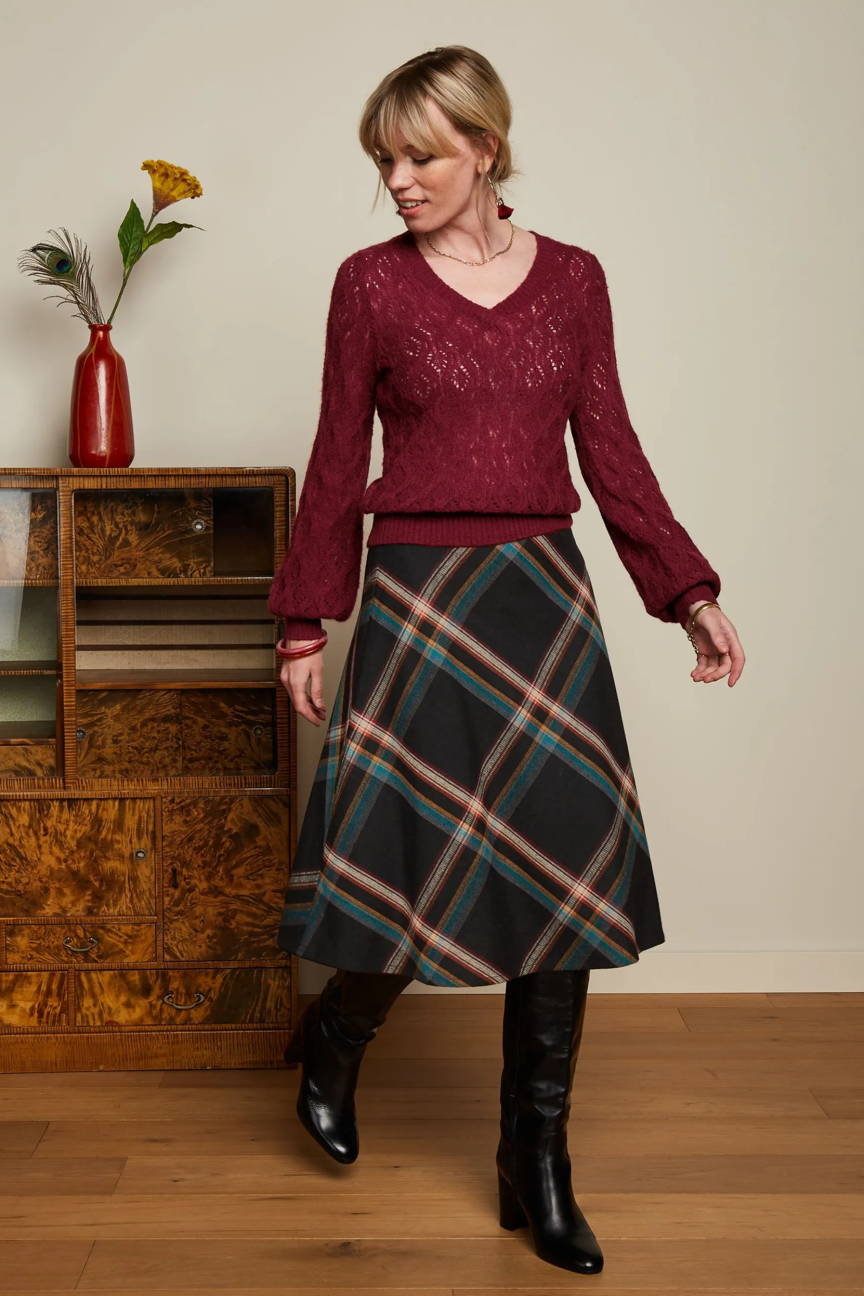 Juno Midi Skirt Sera Check