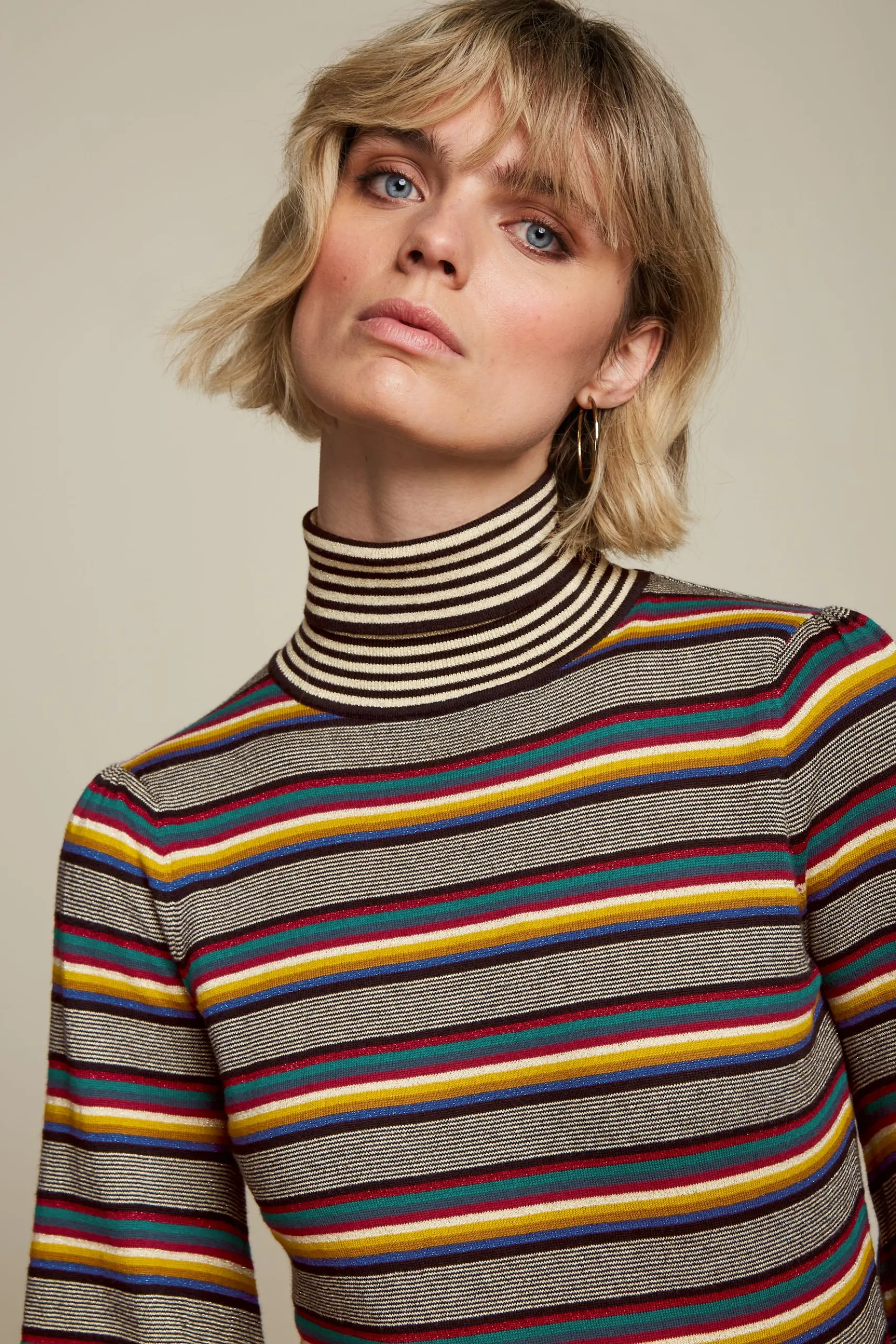 Maya Rollneck Top Sixties Stripe