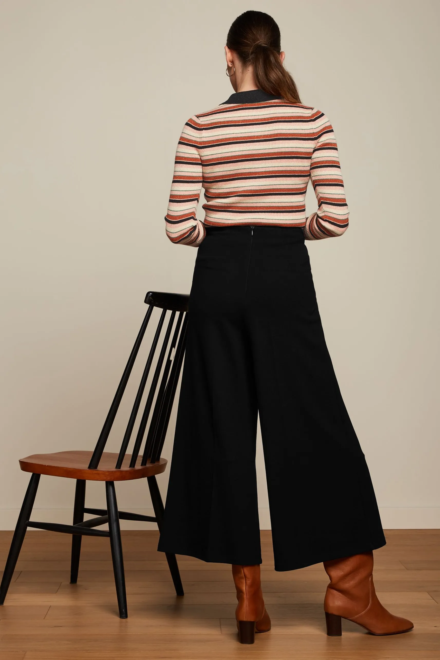 Polo Rib Top Lapis Stripe