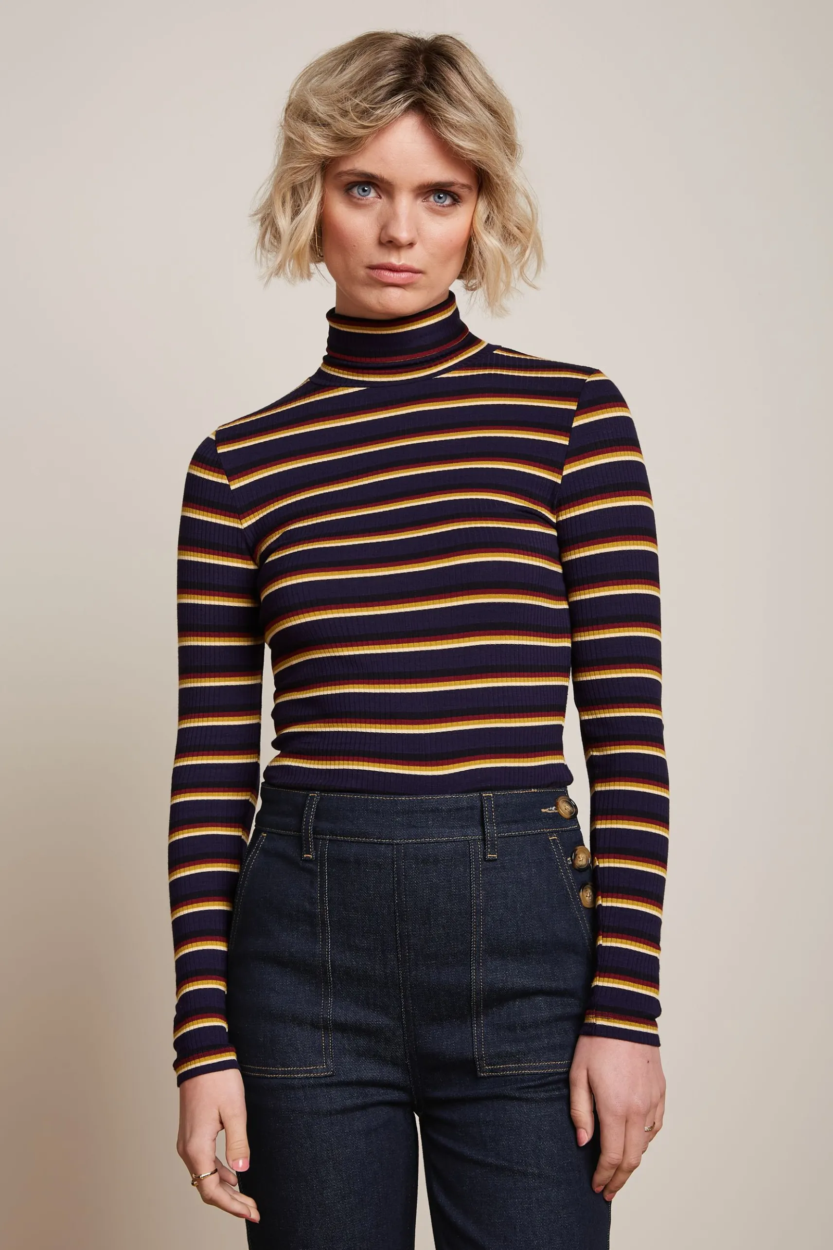 Rollneck Top Century Stripe
