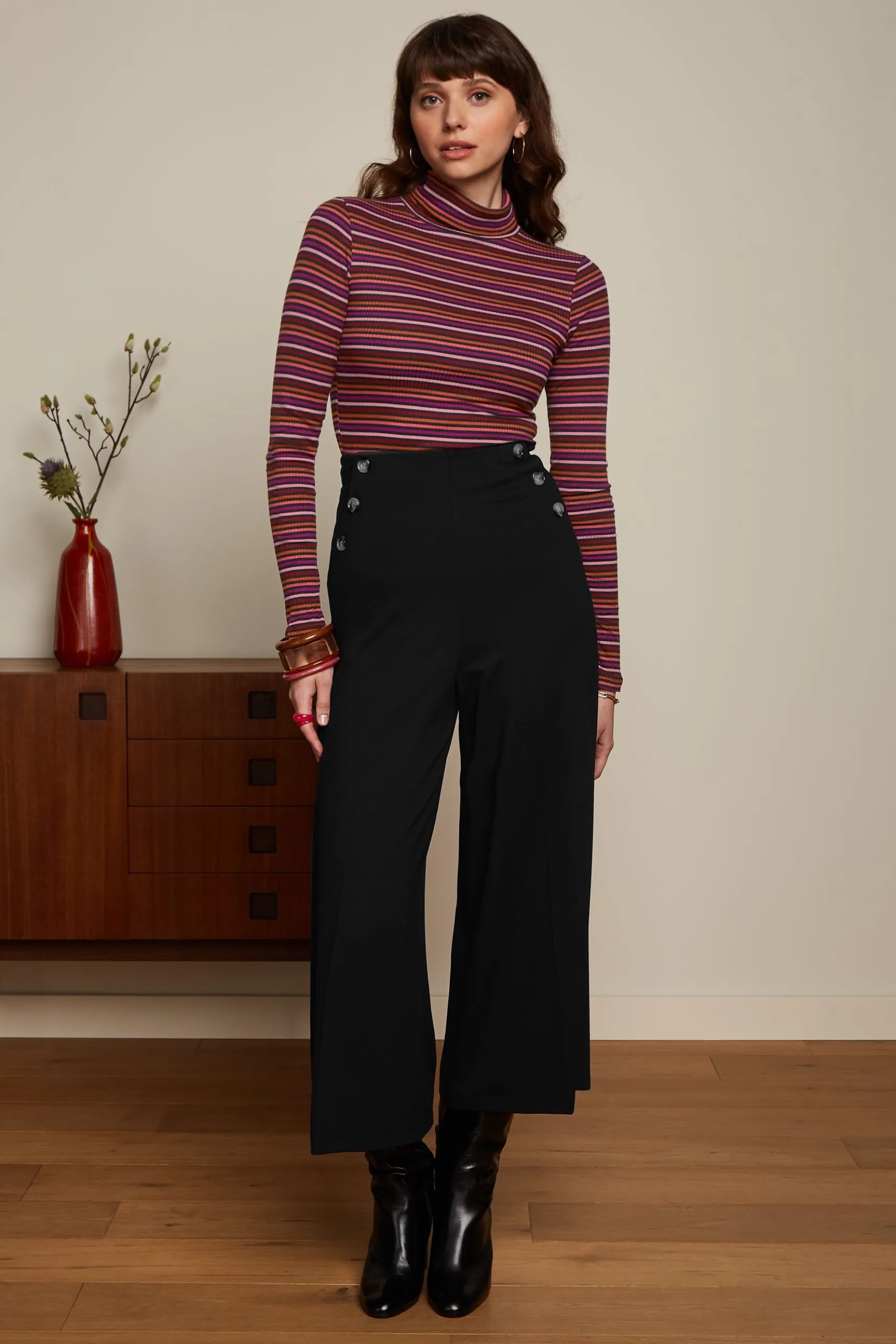 Rollneck Top Rolla Stripe