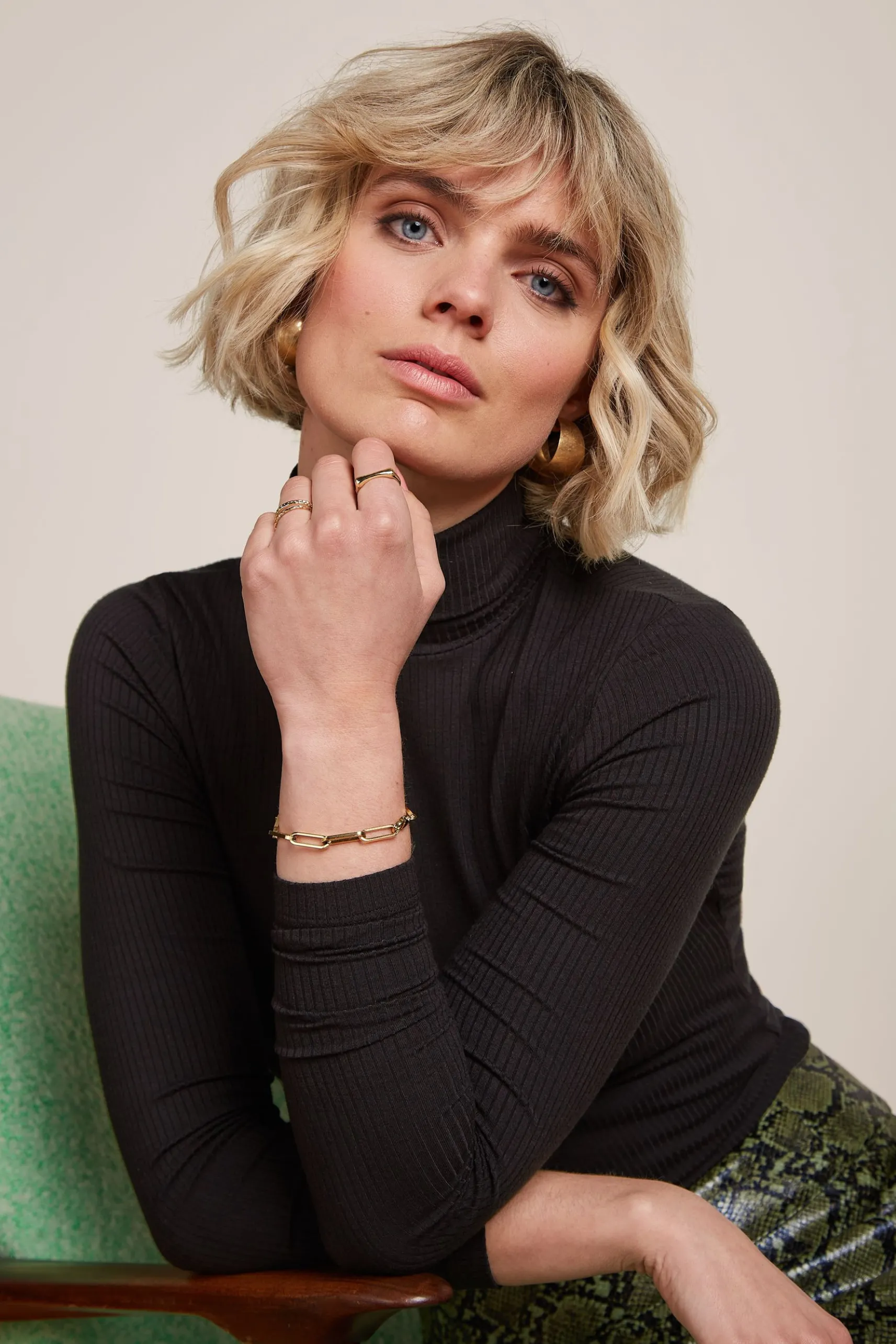 Rollneck Top Uni Rib