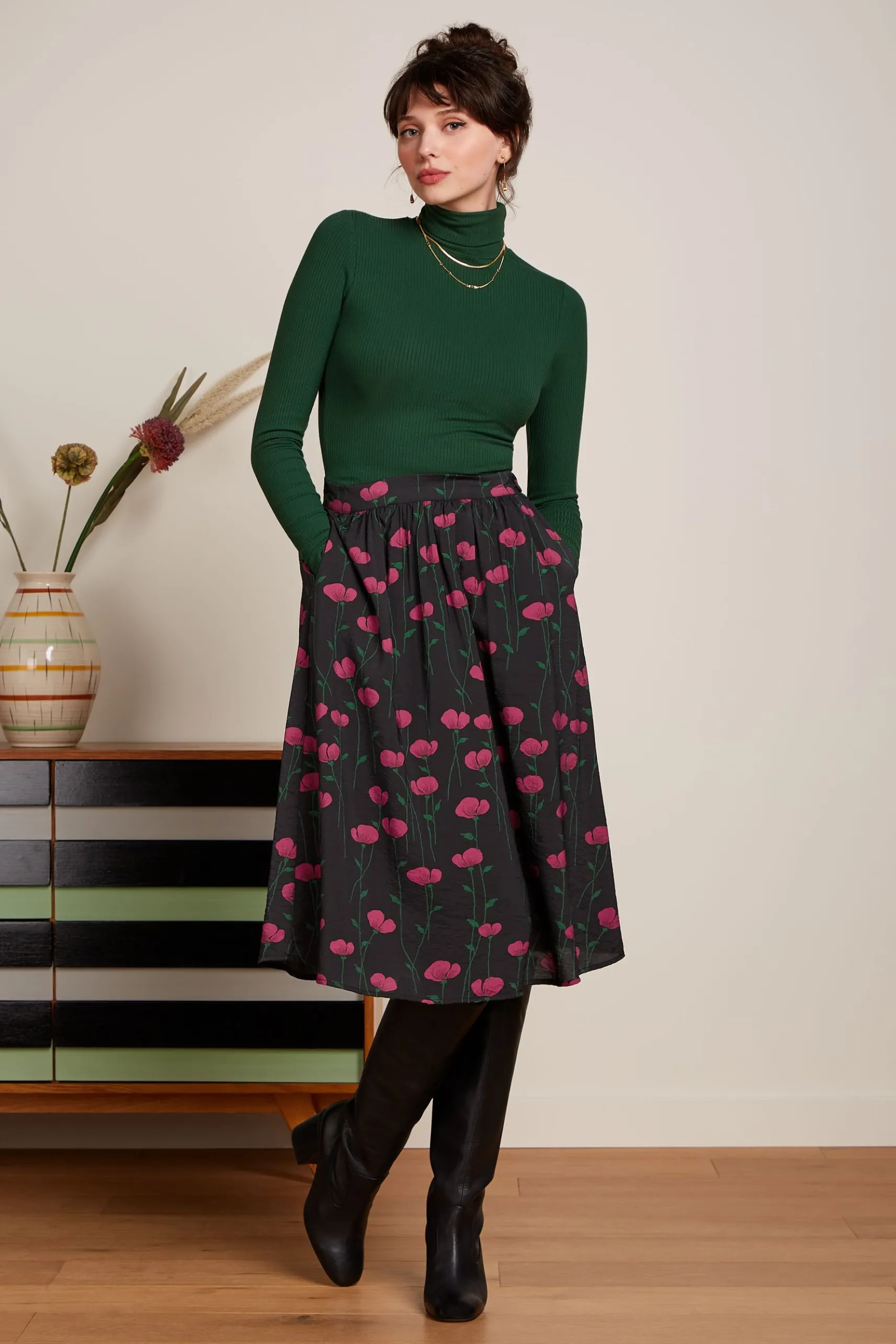 Rollneck Top Uni Rib