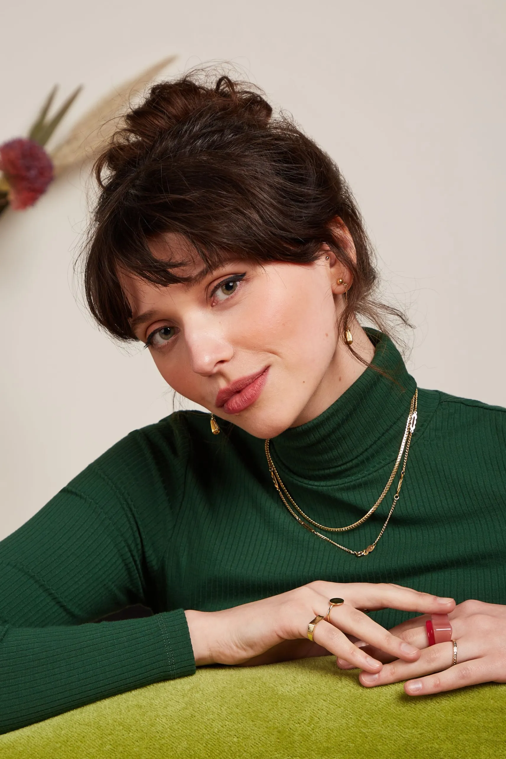 Rollneck Top Uni Rib