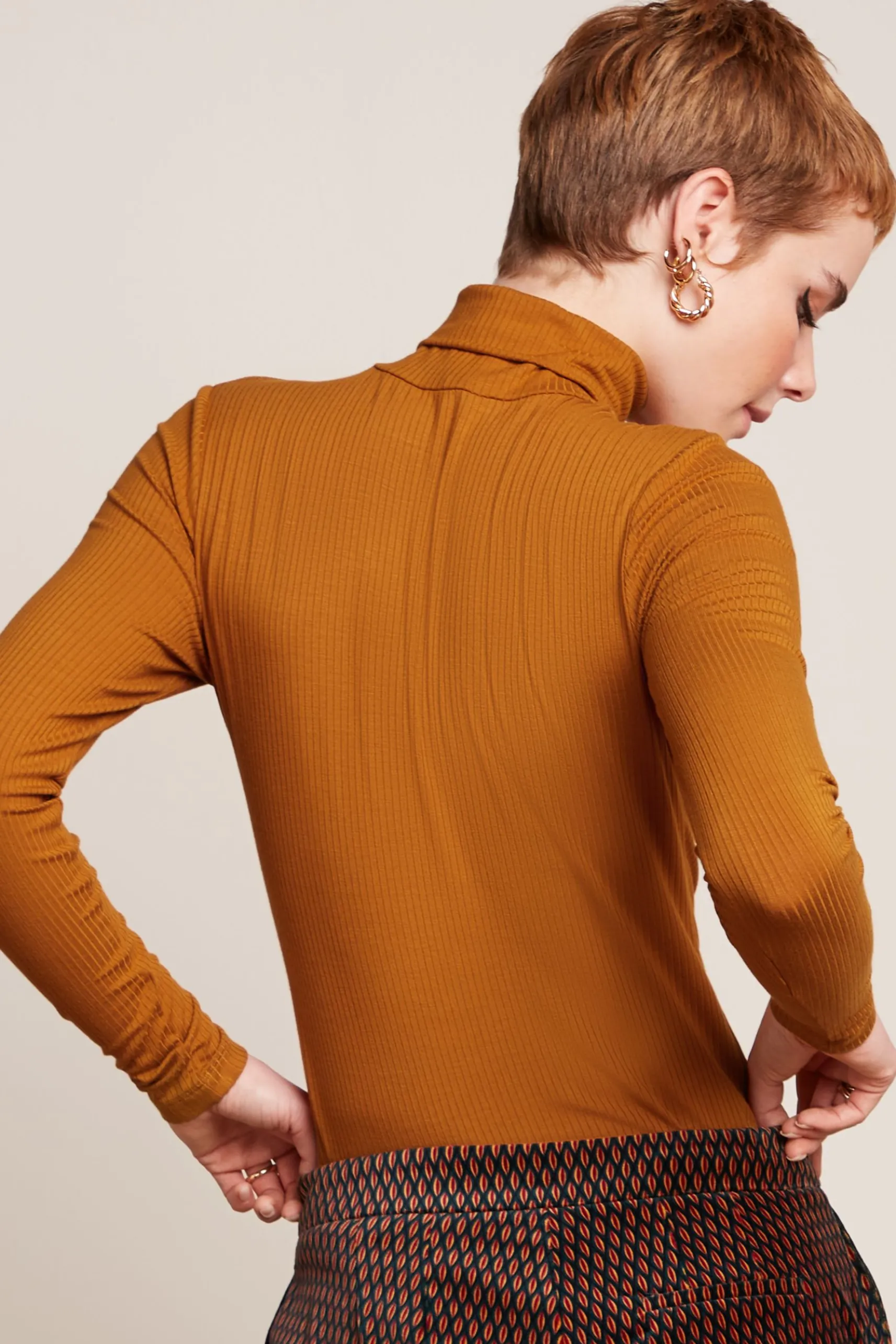 Rollneck Top Uni Rib