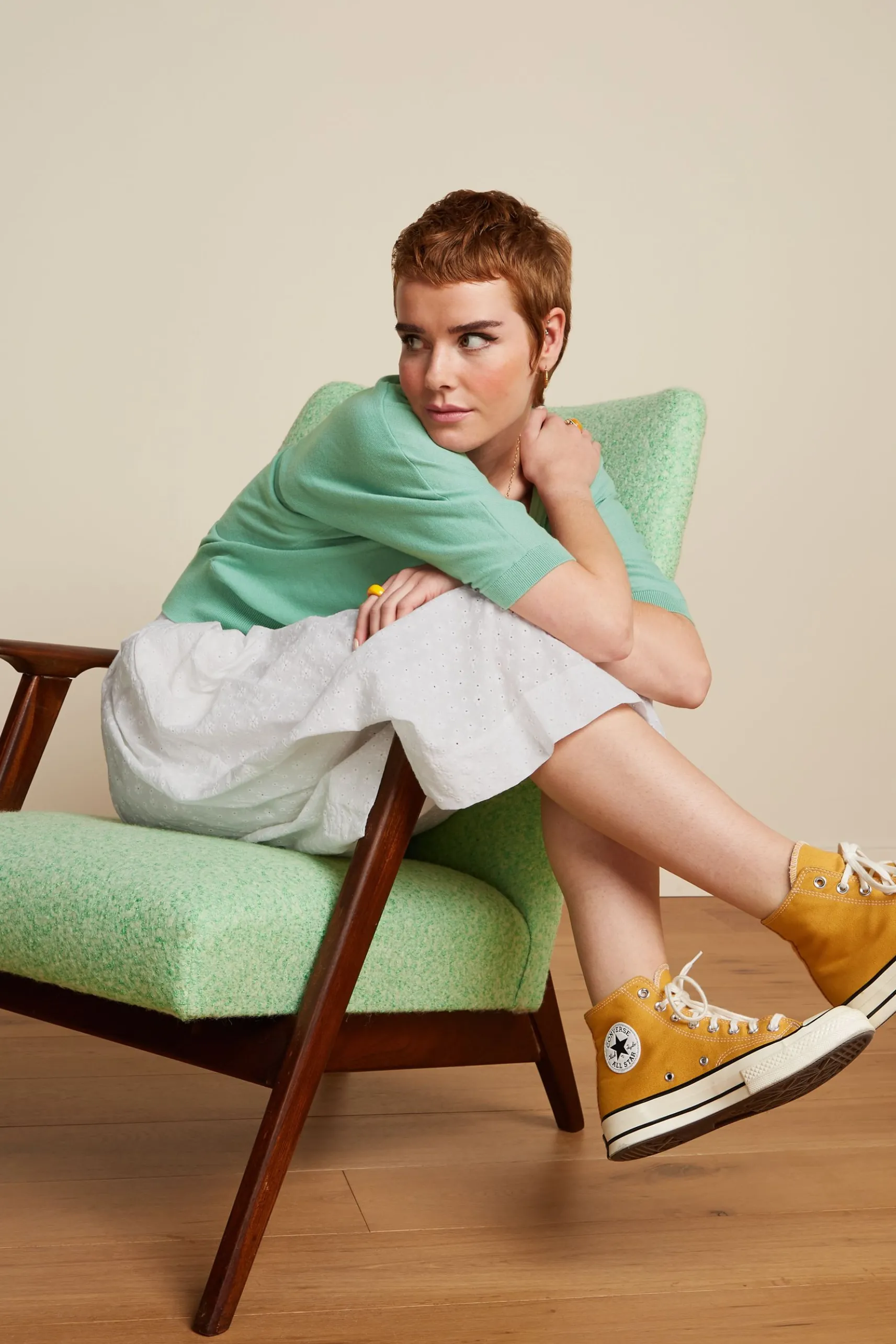 Suzette Pleat Skirt Rosa Broderie Anglaise