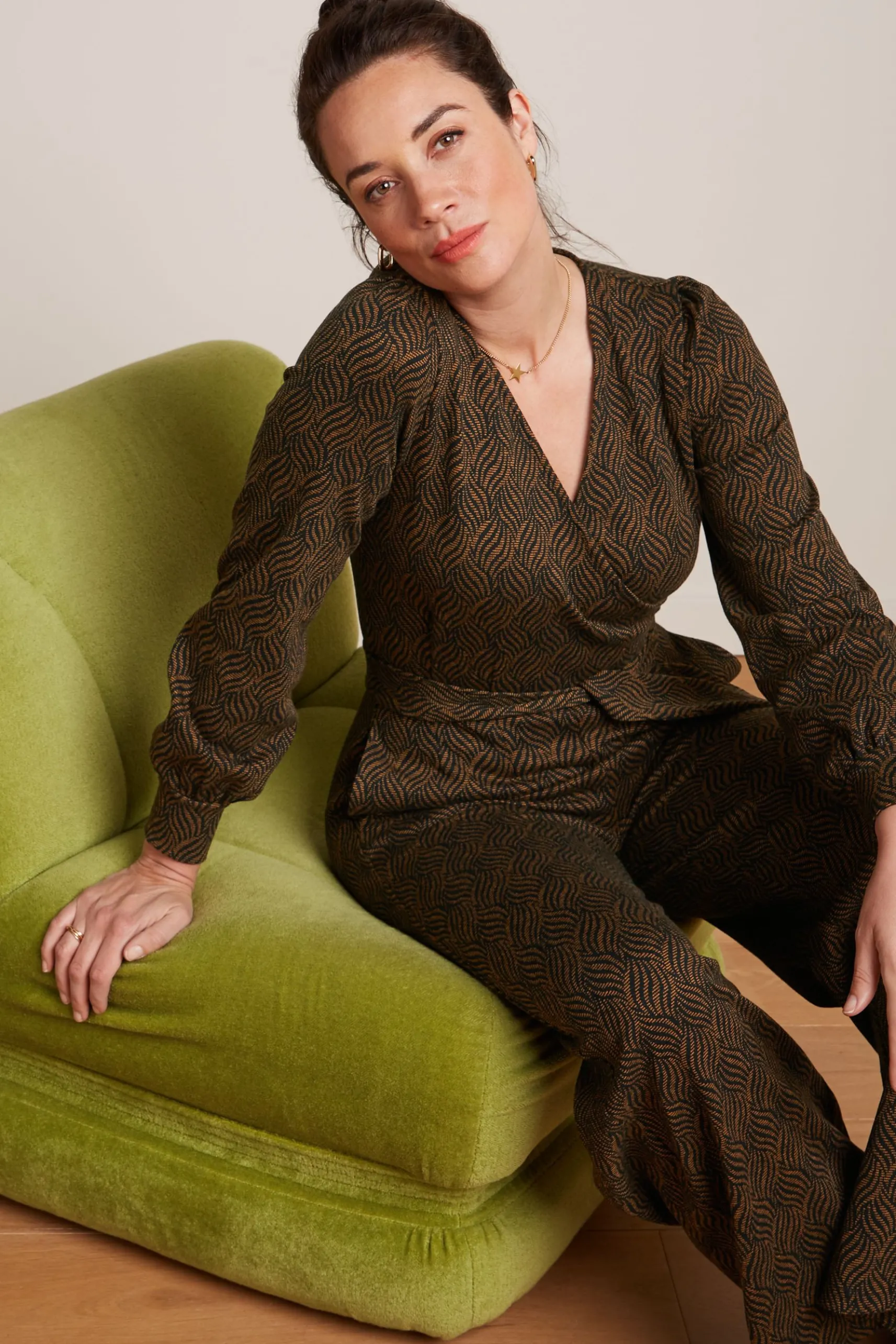 Zita Jumpsuit Ruby Jacquard